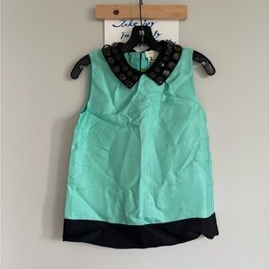 Kate Spade Mint Black Harlow Top Bejeweled Collar All Wrapped Up NWT $298